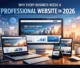 Professional business website design displayed on desktop, tablet, and mobile devices in 2026