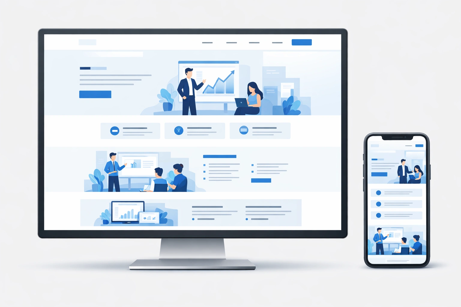 Corporate website design concept showcasing a modern and responsive business layout